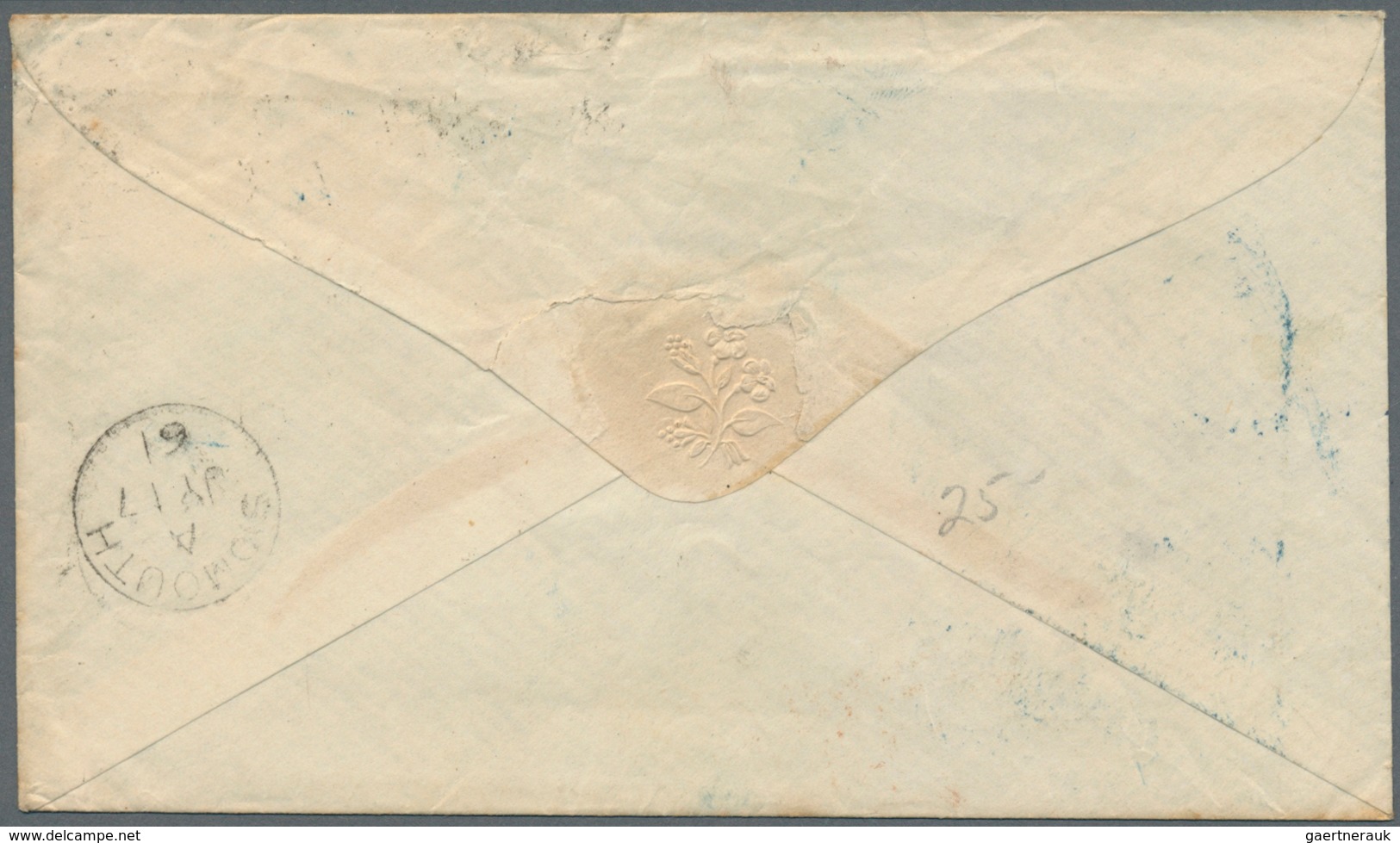 Indien: 1859-61, Two Letters To England Bearing 4A Black (2) And 8A As Single, Very Fine And Attract - 1852 District De Scinde