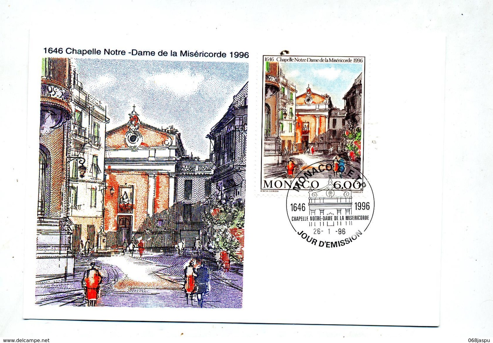 Carte Maximum 1996 Chapelle Misericorde - Cartes-Maximum (CM)