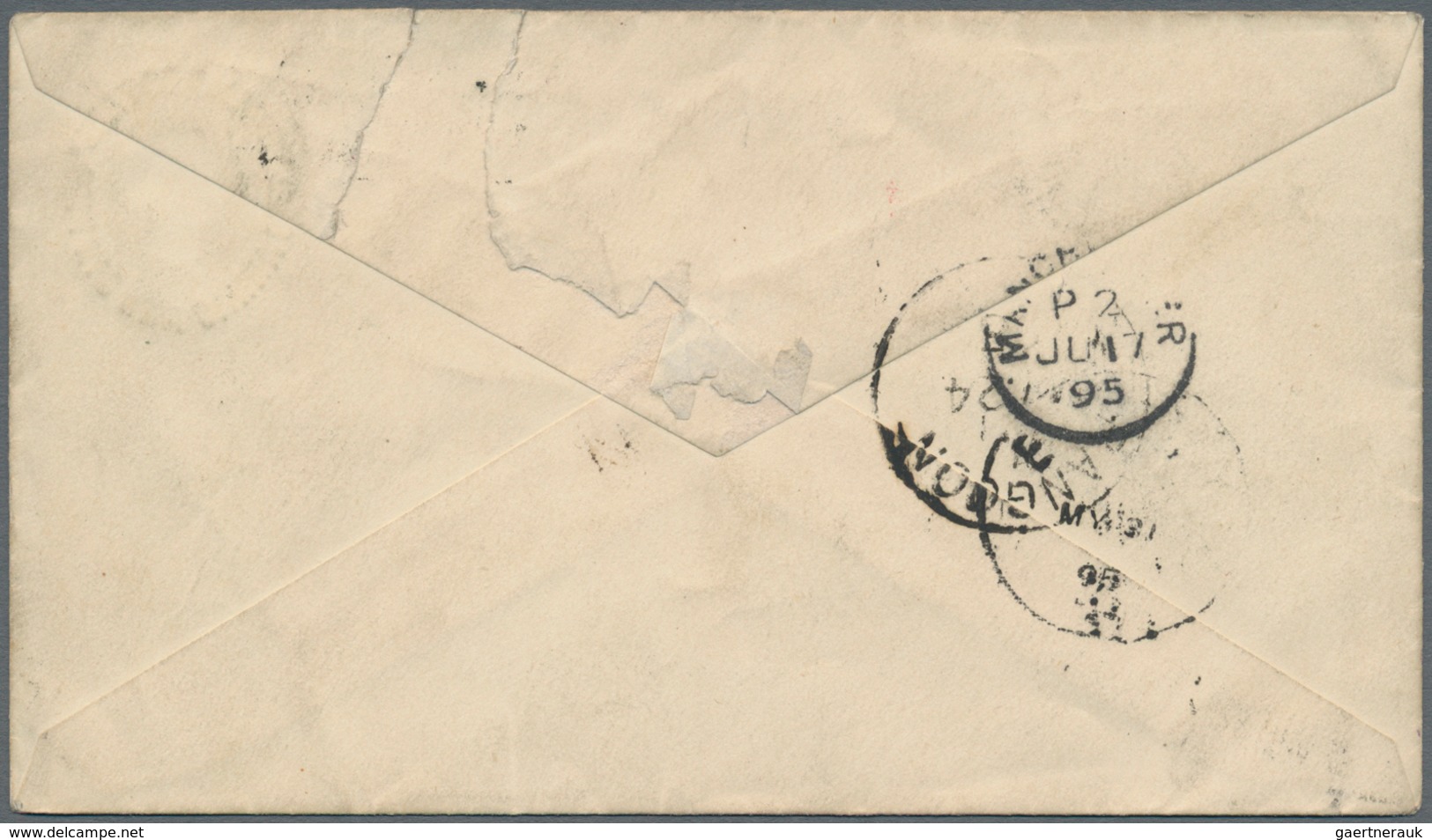 Indien - Used Abroad: Burma 1895. Indian Postal Stationery Envelope 'Two Annas And Six Pies' Yellow - Other & Unclassified