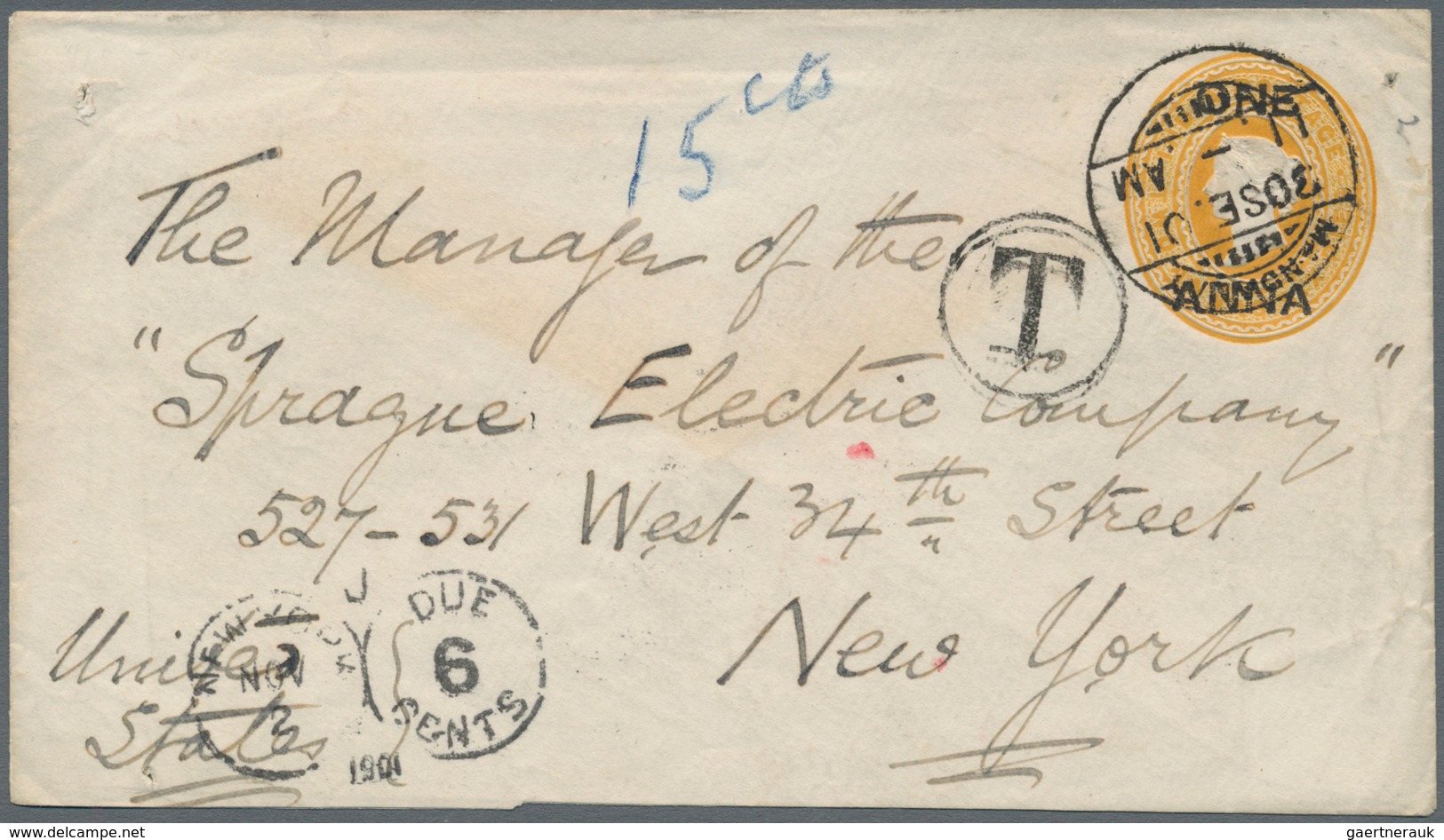 Indien - Used Abroad: Burma 1901. Indian Postal Stationery Envelope 'one Anna On 2a6p' Yellow Cancel - Andere & Zonder Classificatie