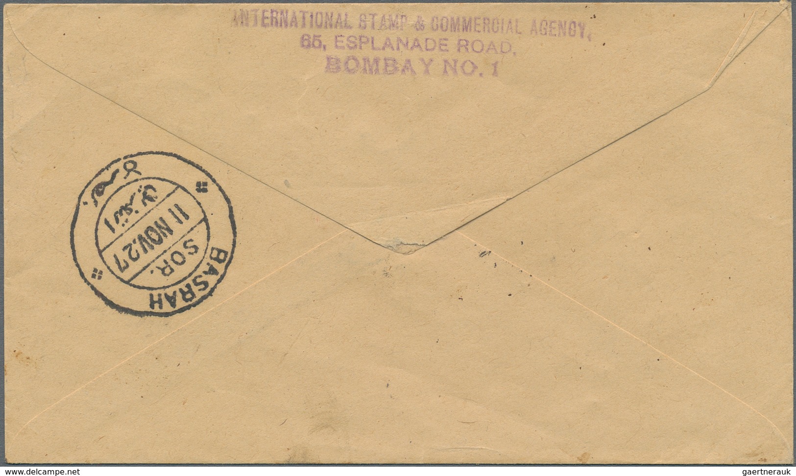 Indien - Flugpost: 1927, Two Early Flight Covers: 1) Printed Matter Flown From BOMBAY "3 11 27" To L - Corréo Aéreo