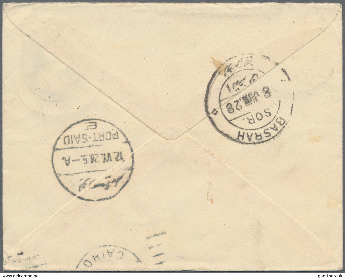 Indien - Flugpost: 1928. Indian Postal Stationery Envelope 1a Brown Upgraded With SG 174, 4a Olive T - Airmail