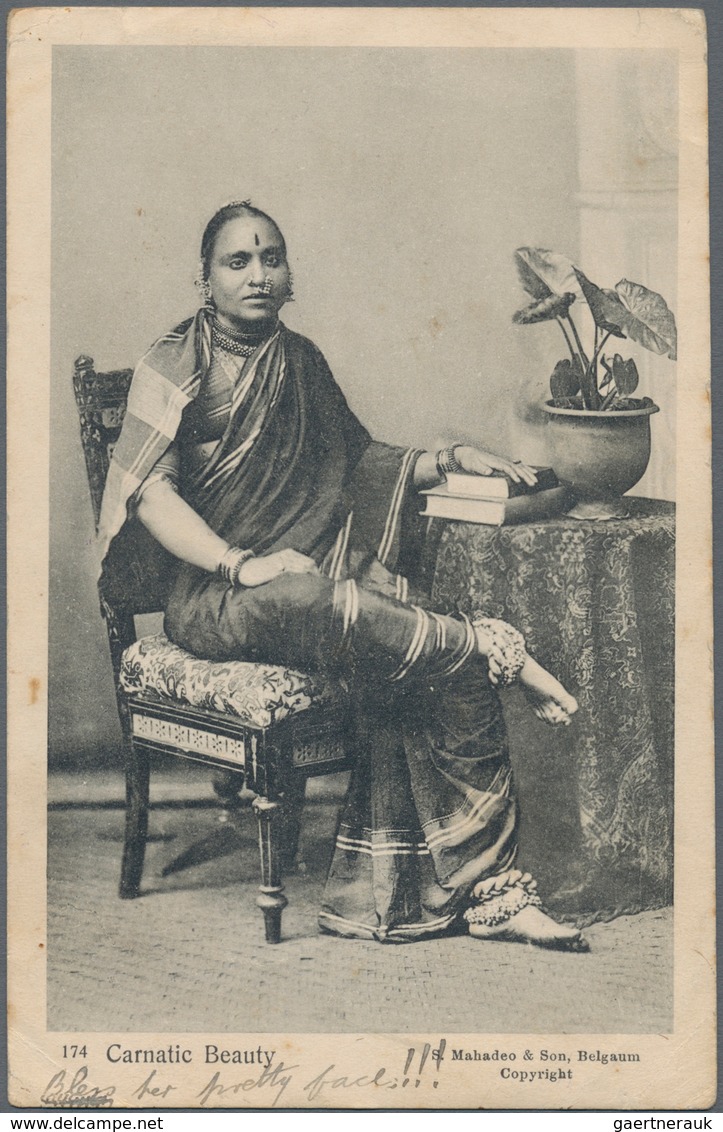 Indien - Besonderheiten: 1915. Stamp-less Picture Post Card Of 'Carnatic Beauty' Addressed To South - Andere & Zonder Classificatie