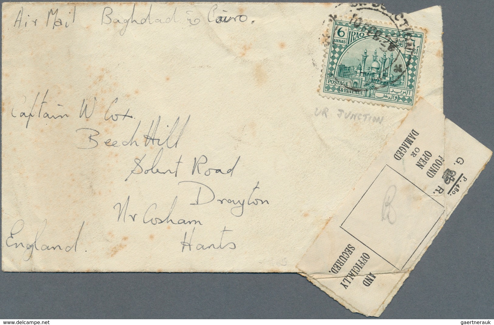 Irak: 1928, Ikhwan Wars, Air Mail Covers (2) Dated Feb./Mar. 1928 Written By RAF Members Franked 6 A - Irak