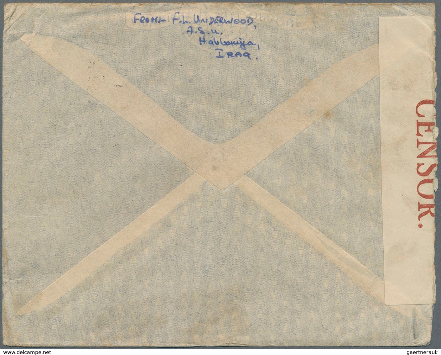 Irak: 1940 R.A.F. Habbanyia: Censored Airmail Cover From Habbanyia To R.A.F. Tengah, Singapore Frank - Irak