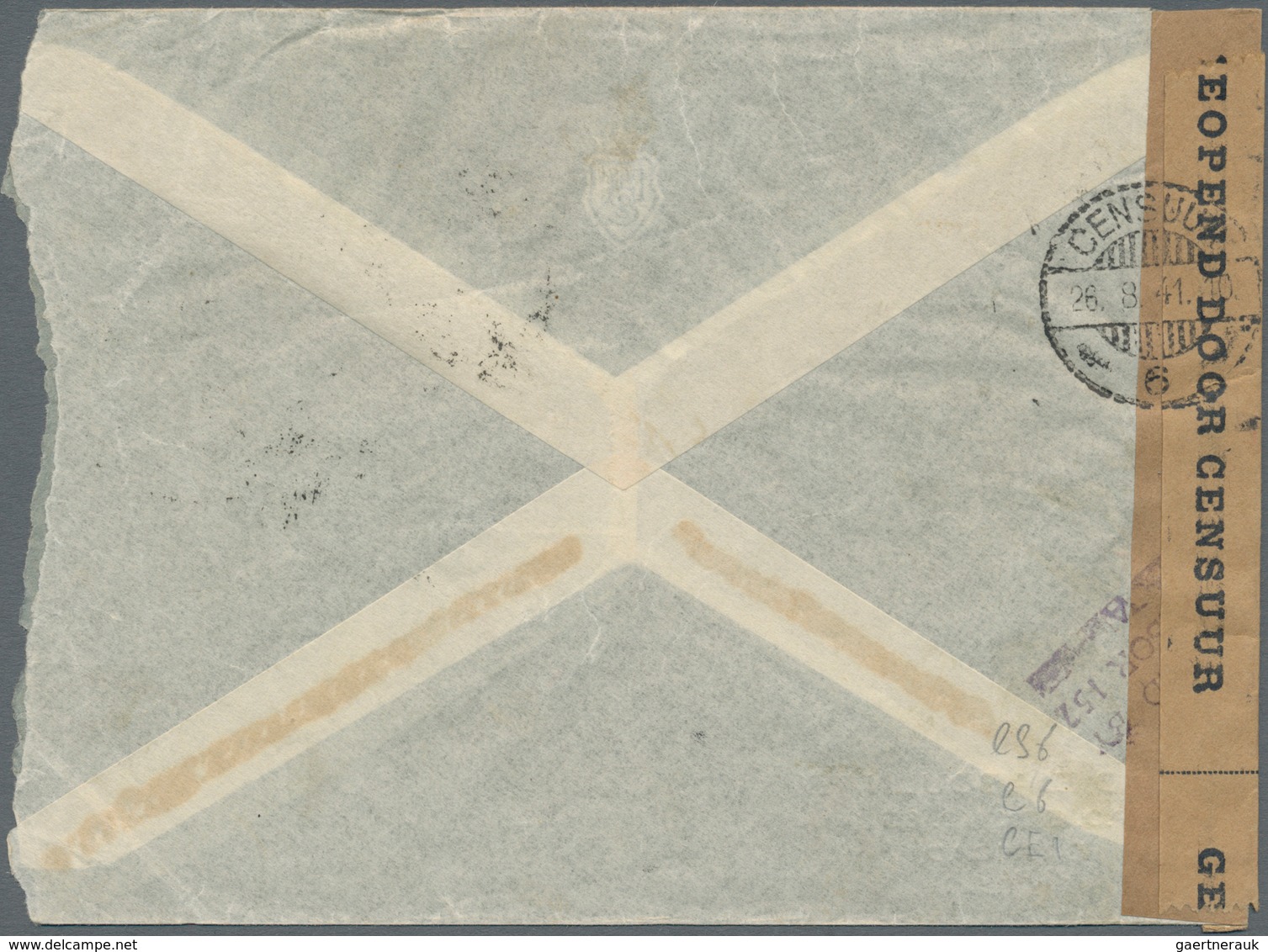 Irak: 1941. Air Mail Envelope (roughly Opened) Addressed To Batavia, Netherlands Indies Bearing Iraq - Irak
