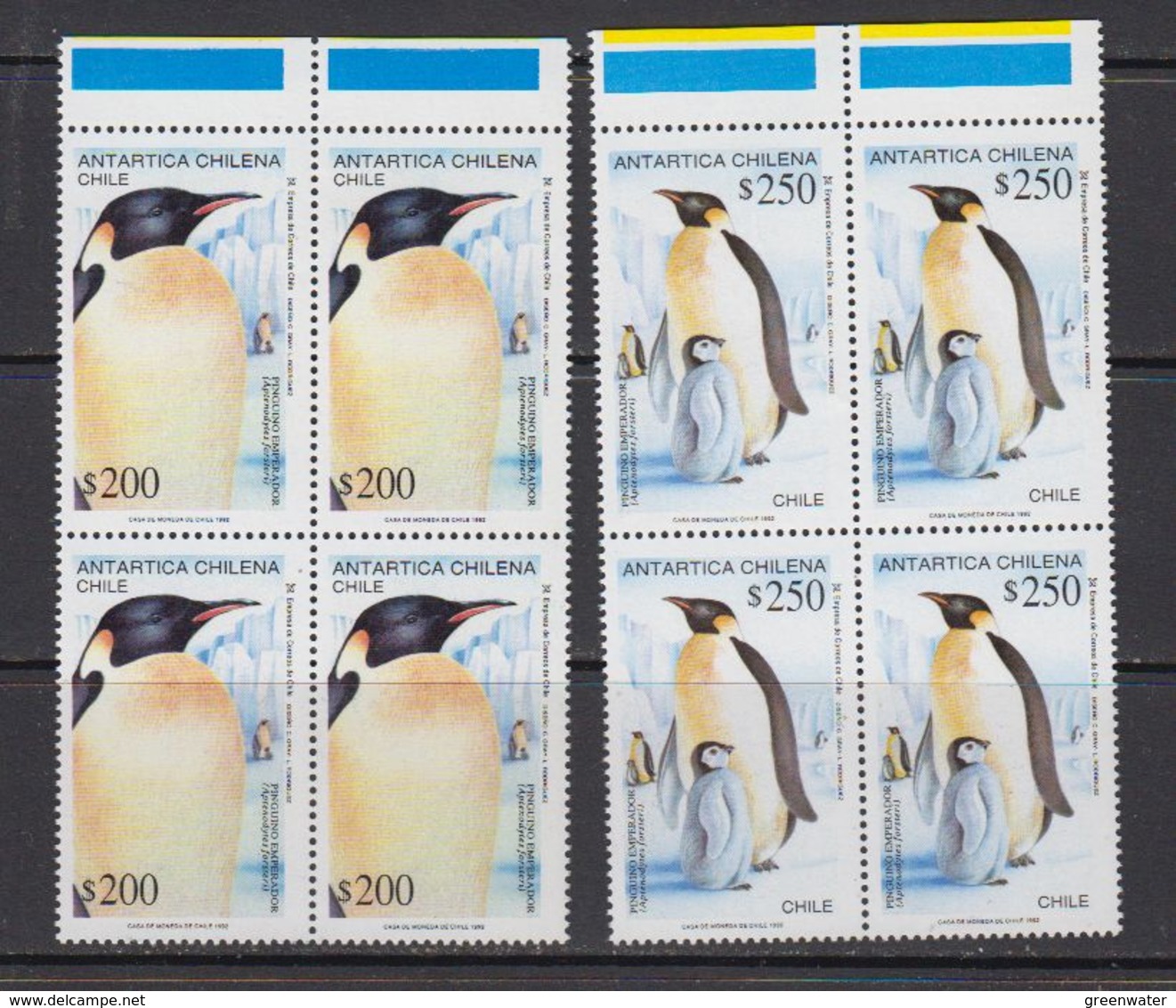 Chile 1992 Antarctica / Penguins 2v Bl Of 4  ** Mnh (41741B) - Andere & Zonder Classificatie