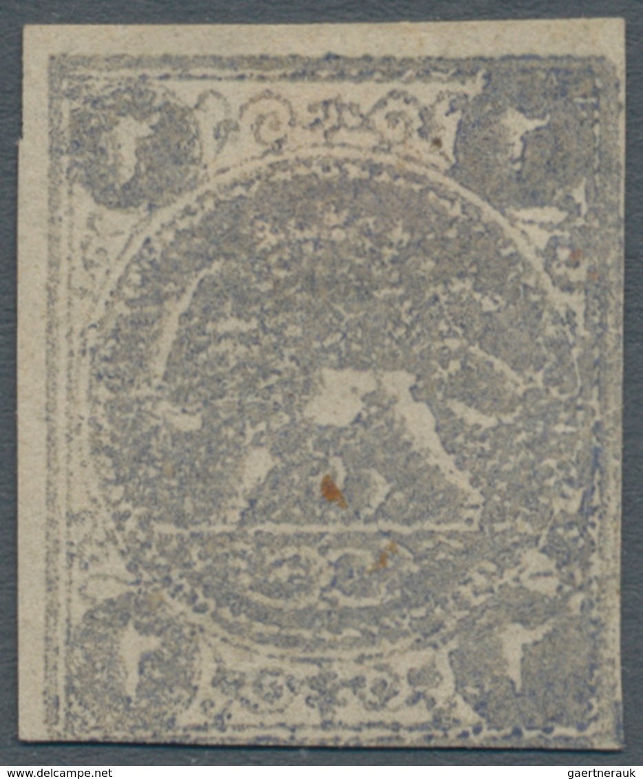 Iran: 1876, Lion Issue 2 Ch. Slate, Mint No Gum, Type C, Wide Margins On Two Sides, Touched At Botto - Iran