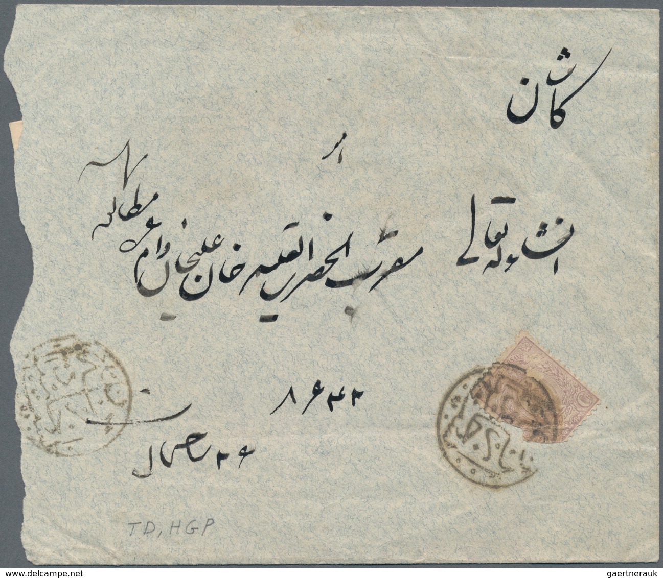 Iran: 1900 Ca., Two Covers Bearing Single Frankings, Tied By Rare Cancellations Maraghe, Stamps Faul - Iran