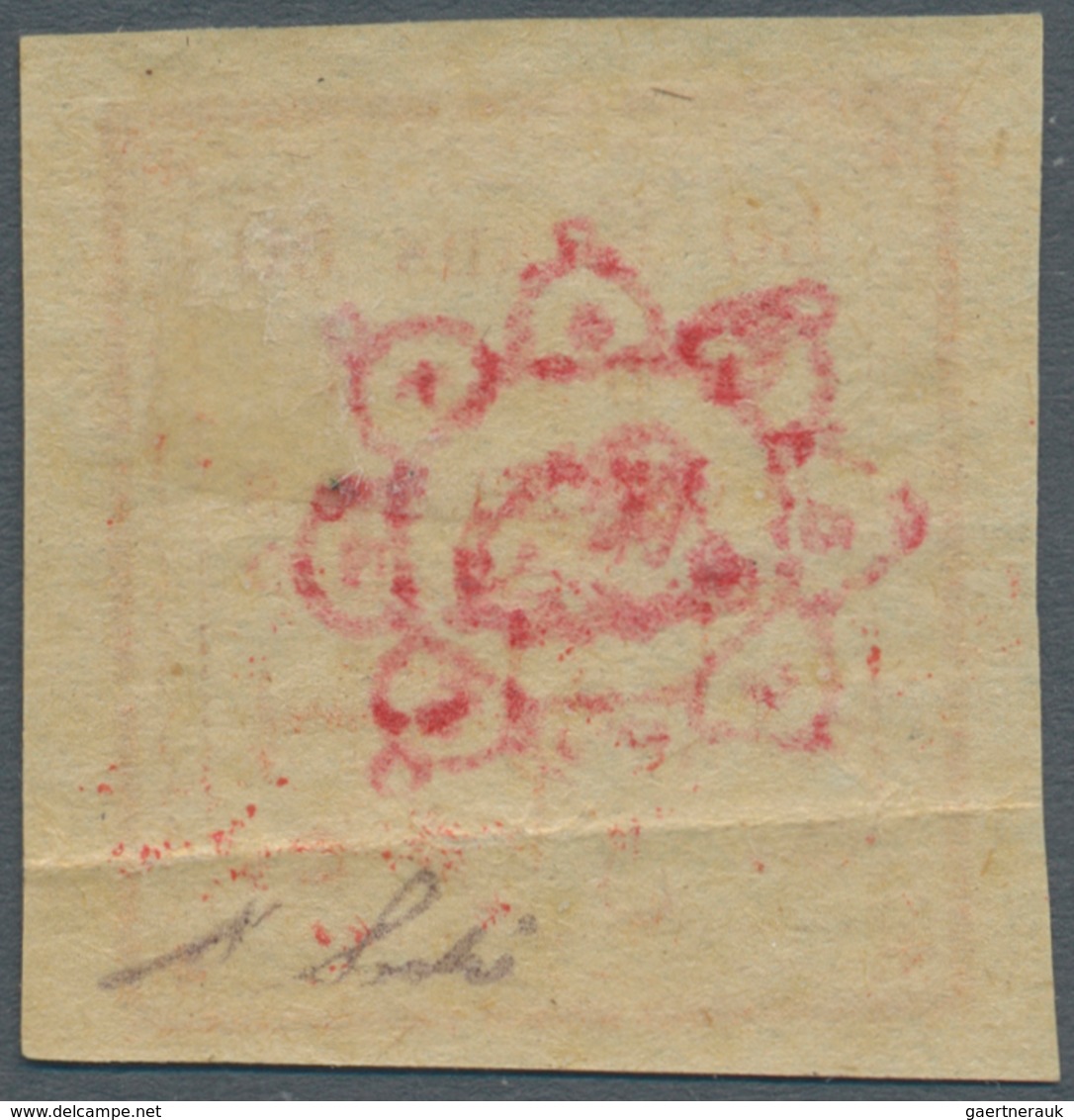 Iran: 1902, 50 Kr. Red And Blue Mint Hinged, Type II, Horizontal Crease At Bottom, Fine, Signed Sadr - Iran