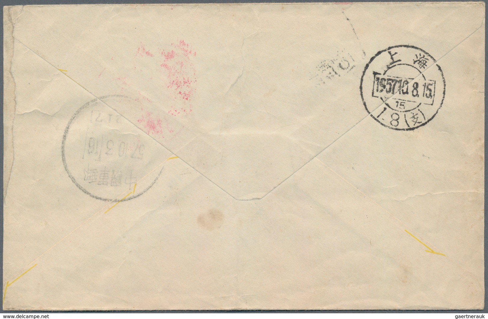 Korea-Nord: 1955/7, Korean War, Chinese Volunteer Army, Military Mail Envelopes (3, Two Illustrated) - Korea (Noord)