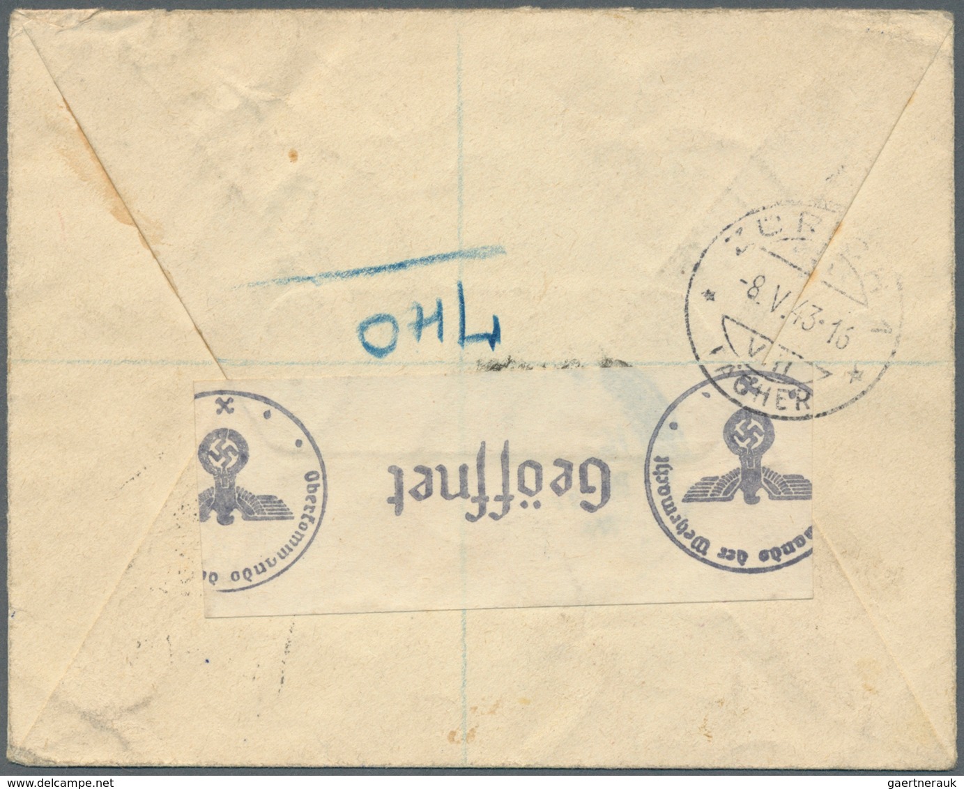 Kuwait: 1942. Registered Envelope (few Spots) Addressed To Switzerland Bearing Kuwait SG 32, 3a Blue - Koeweit