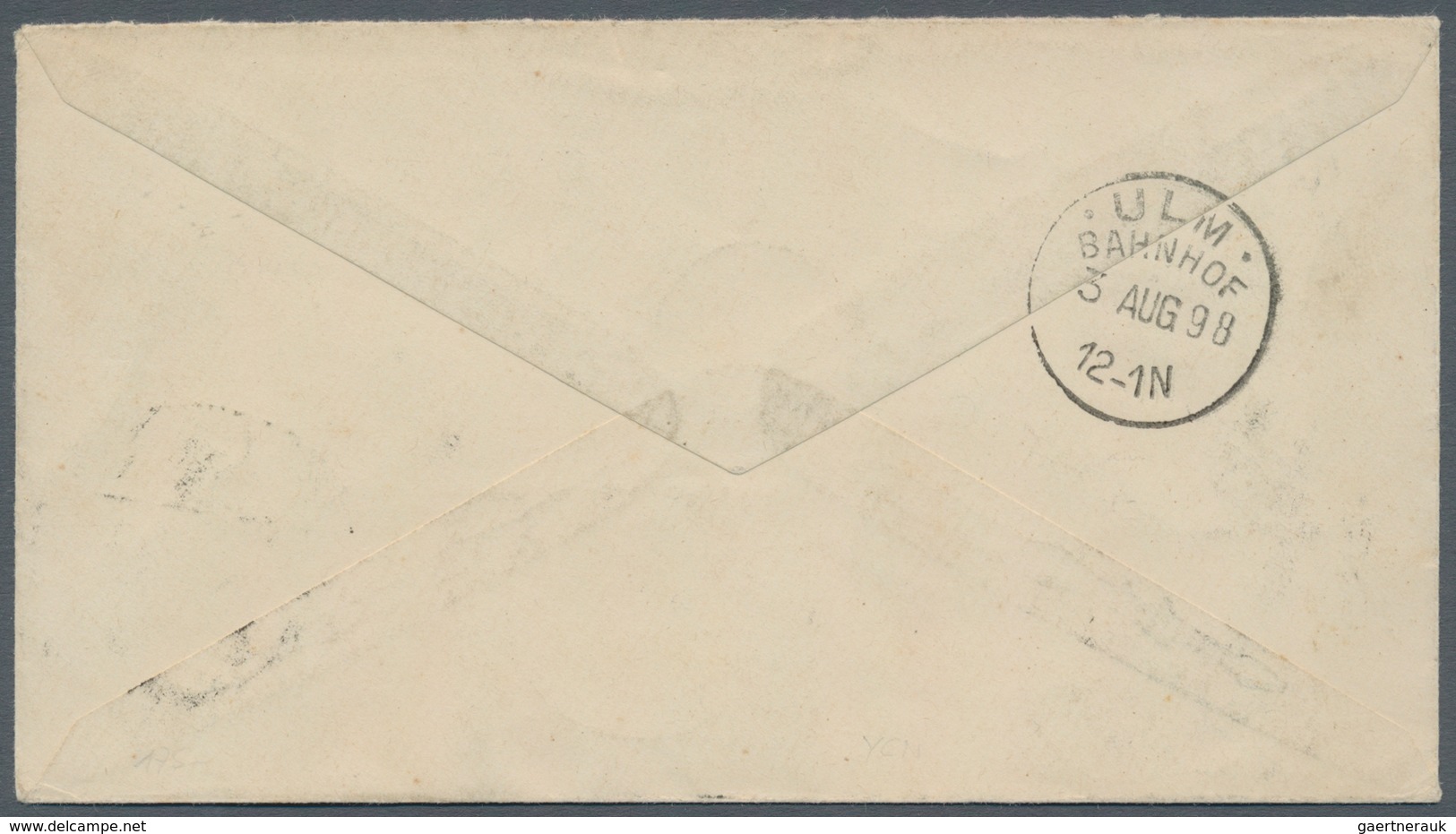 Labuan: 1898 Registered Cover From Labuan To Ulm, Germany Franked By 1897 18c Olive-bistre, Perf 16, - Andere & Zonder Classificatie