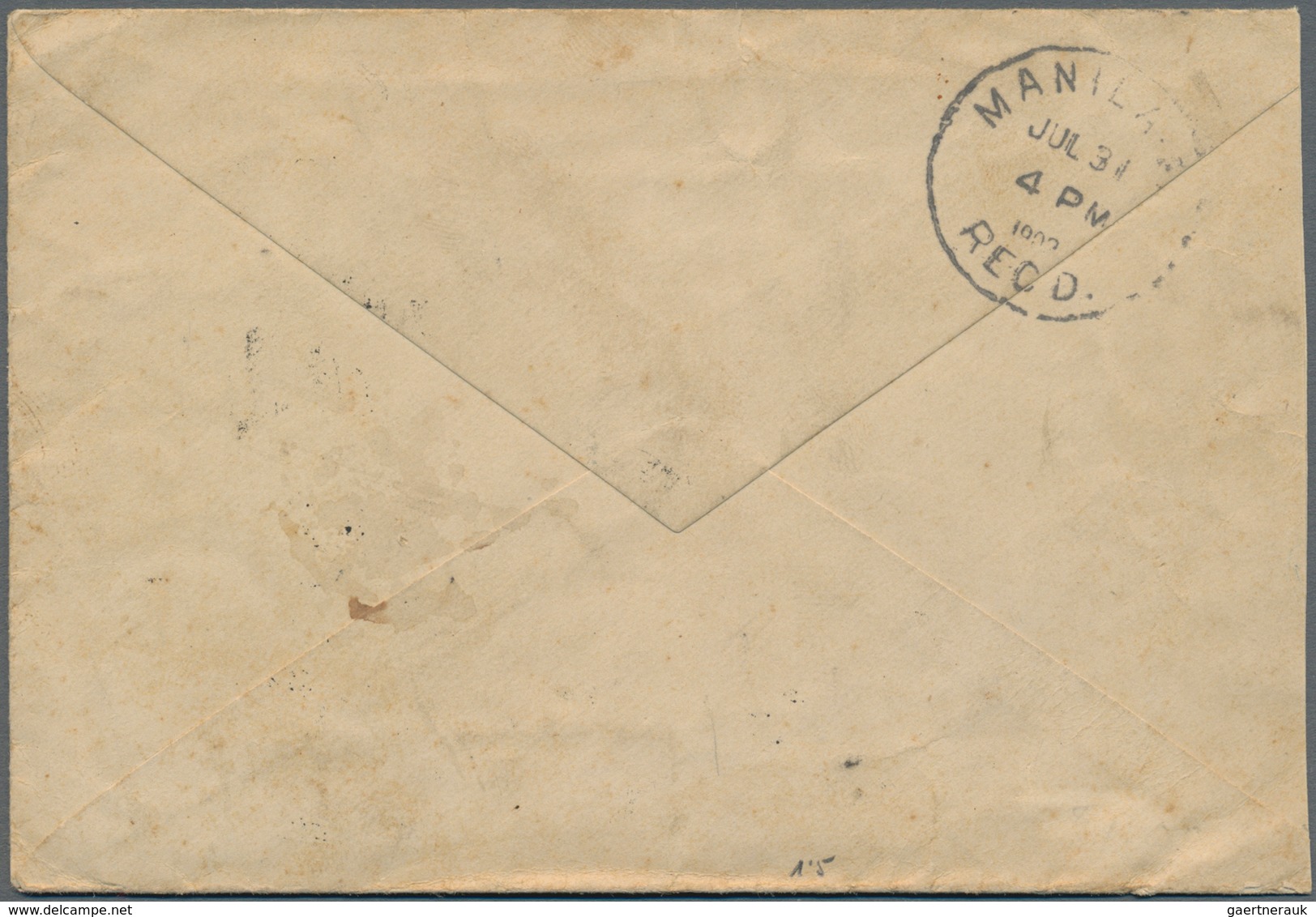 Labuan: 1902 Cover From Labuan To Manila, PHILIPPINES In 1902, Franked By 1900 2c. Black & Green And - Andere & Zonder Classificatie