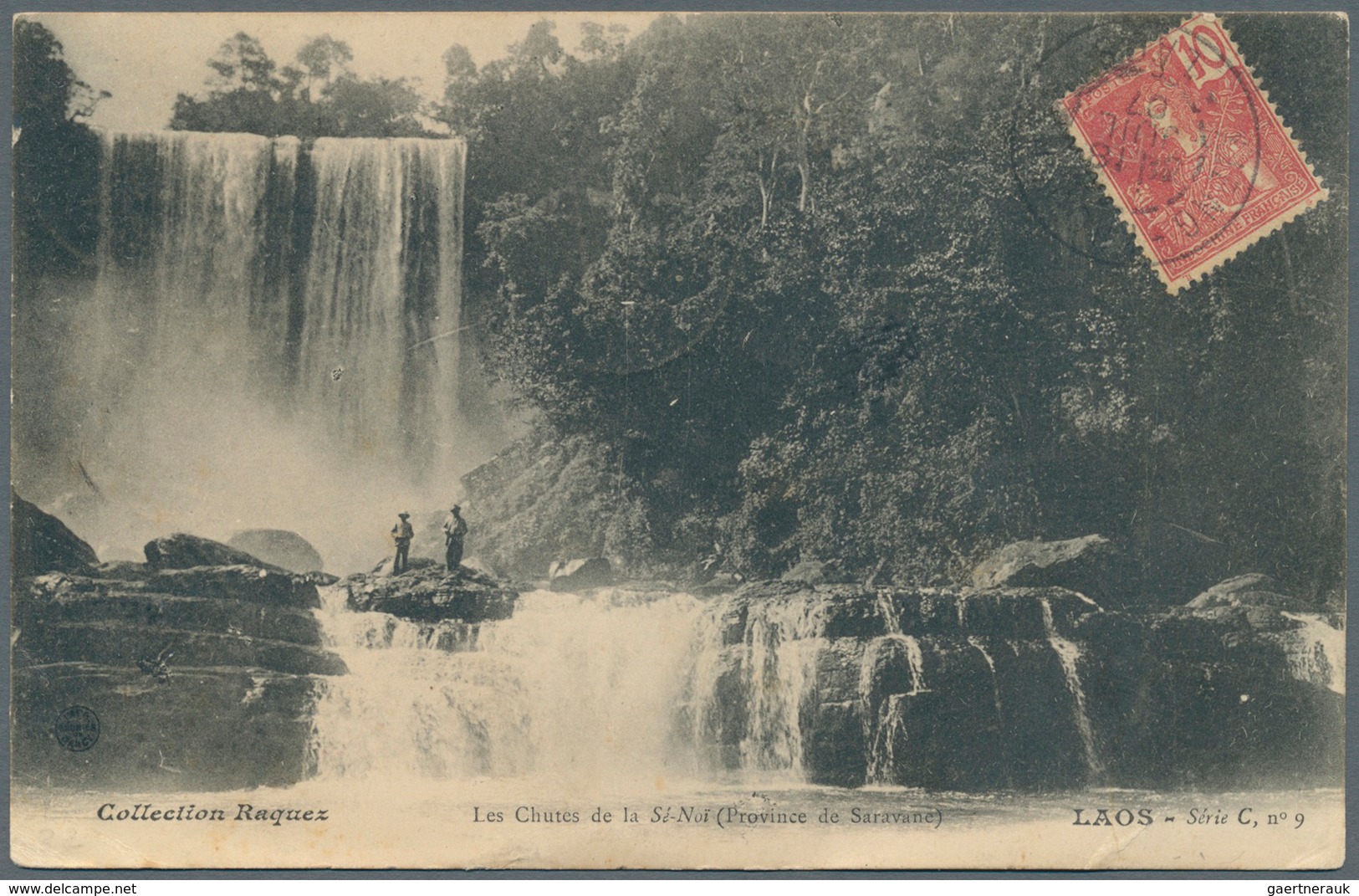 Laos: 1907. Picture Postcard Of 'Le Chutes De La St Noi' (Saravane Province) Addressed To France Bea - Laos