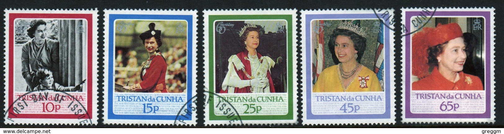 Tristan Da Cunha 1986 Complete Set Of Stamps Celebrating The 60th Birthday Of The Queen. - Tristan Da Cunha