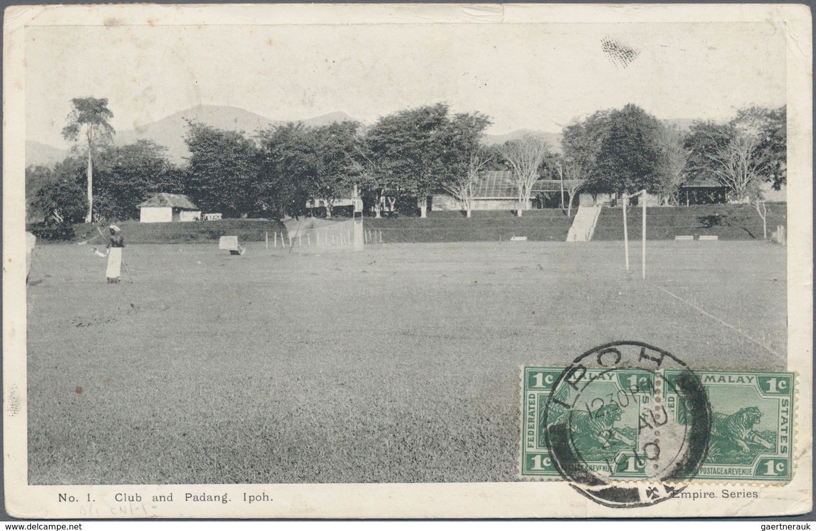 Malaiischer Staatenbund: 1910. Picture Post Card Of 'Club And Padang, Ipoh' Addressed To France Bear - Federated Malay States