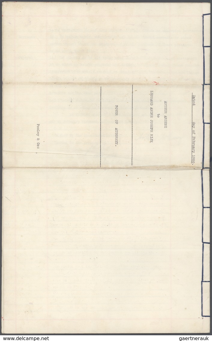 Malaiischer Staatenbund: 1920, Large Document Franked With 2 $ Green/carmine To Settle Court Fees Wi - Federated Malay States