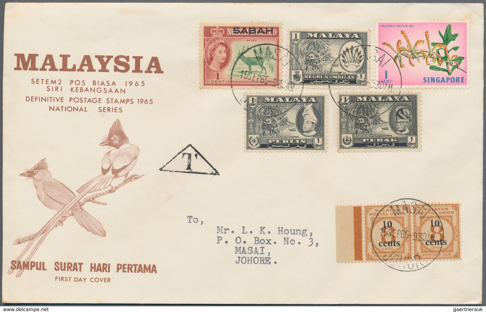 Malaiischer Staatenbund: 1964 Malayan Postal Union Postage Due Stamp 10c On 8c Horizontal Pair Used - Federated Malay States