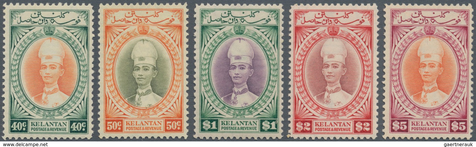 Malaiische Staaten - Kelantan: 1937/1940, Sultan Ismail Complete Set Of 15, Mint Hinged With Slightl - Kelantan