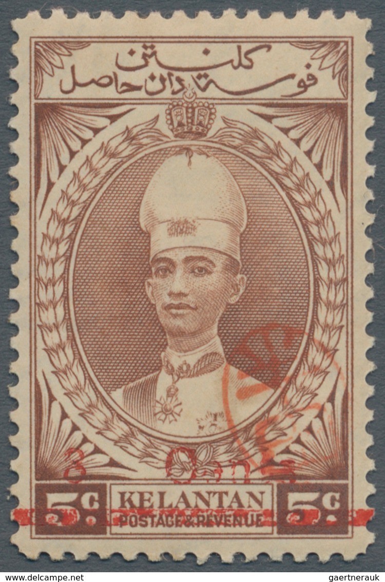 Malaiische Staaten - Kelantan: 1944 (ca.) Japanese Occupation Mint 5c Red-brown Overprinted 8 Cents - Kelantan