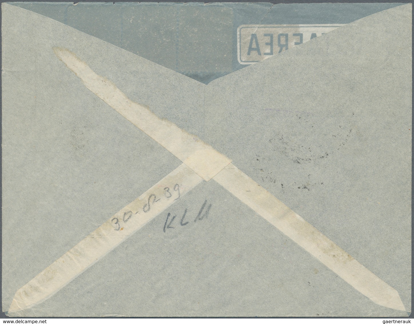 Malaiische Staaten - Penang: 1939. Air Mail Envelope (back Flap Missing) Addressed To Garoet, Java B - Penang