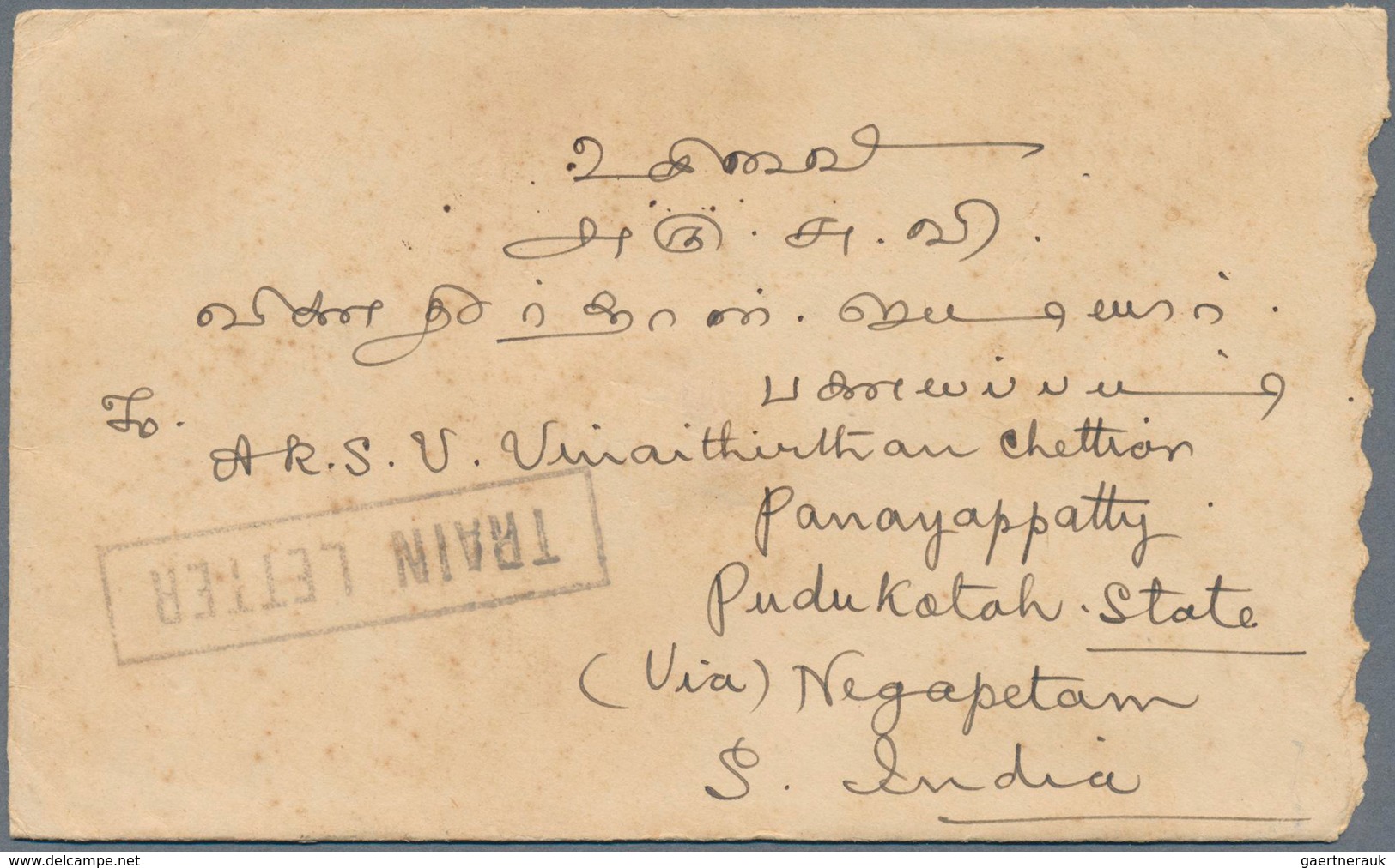 Malaiische Staaten - Perak: 1936/1950, Three Letters All Stamped With Different "TRAIN LETTER" Marks - Perak