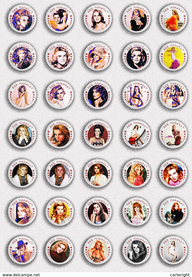 35 X Ann Margret Film Fan ART BADGE BUTTON PIN SET 1 (1inch/25mm Diameter) - Films