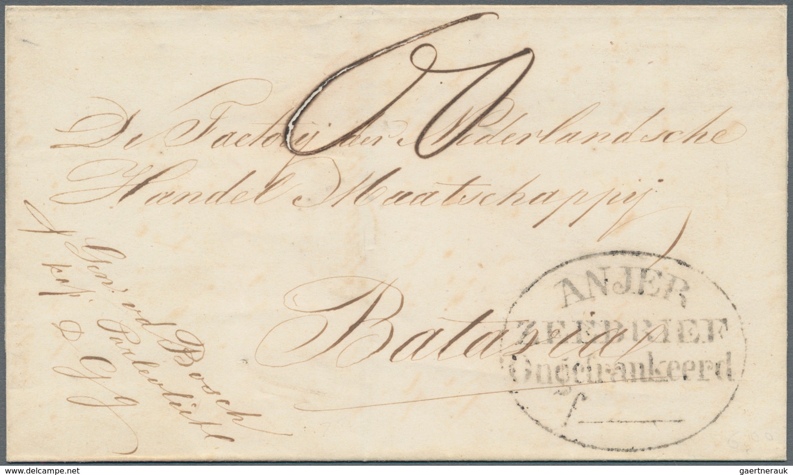 Niederländisch-Indien: 1855 (ca). Stamp-less Folded Letter Addressed To Batavia Cancelled By Oval 'A - Nederlands-Indië