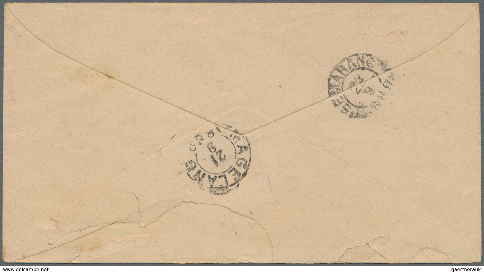 Niederländisch-Indien: 1889. Netherlands Indies Postal Stationery Envelope 10c Bistre Cancelled By P - Netherlands Indies