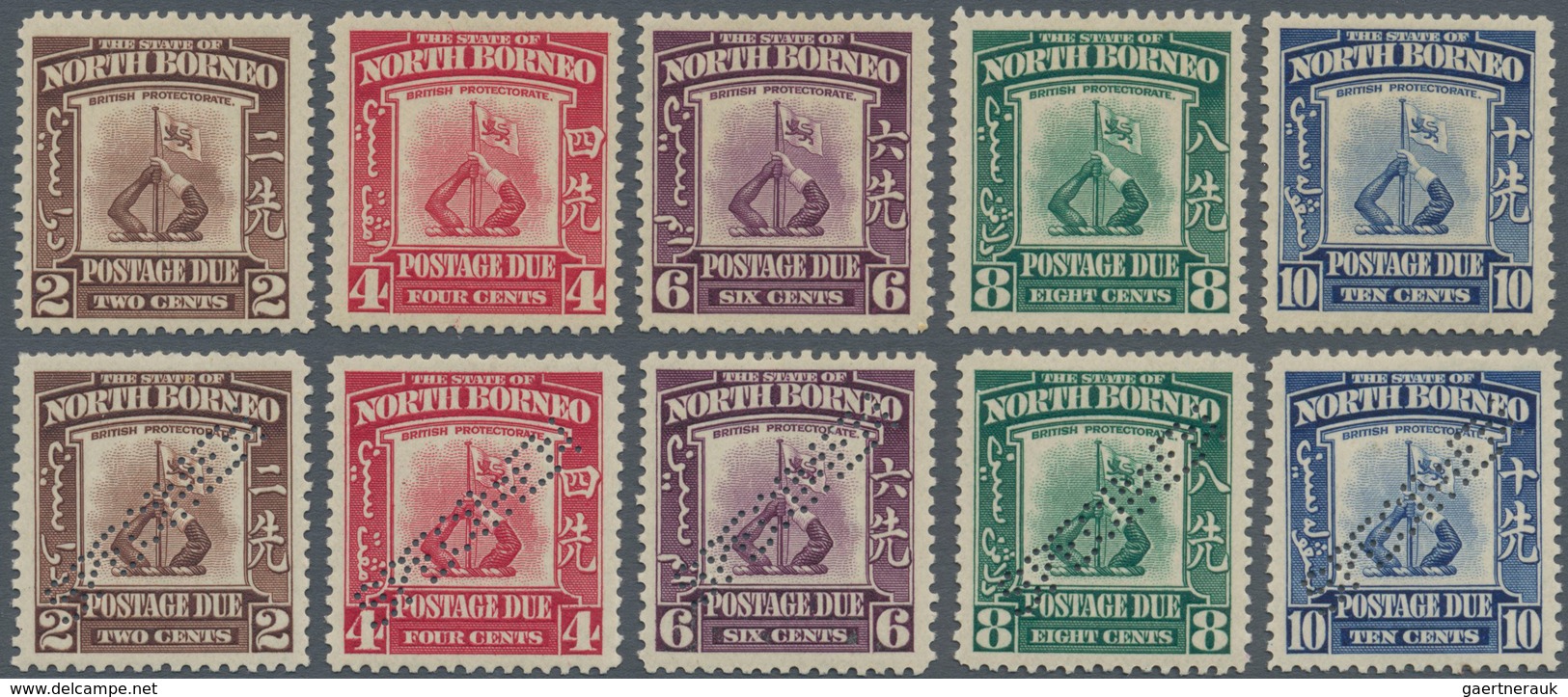 Nordborneo - Portomarken: 1939, Postage Dues 'Crest Of The Company' Complete Set And Additional The - Noord Borneo (...-1963)