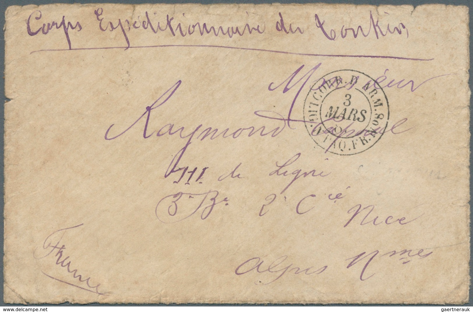 Singapur: 1885. Stampless Envelope Written From Singapore Dated '3rd Mars 1885' Addressed To France - Singapore (...-1959)