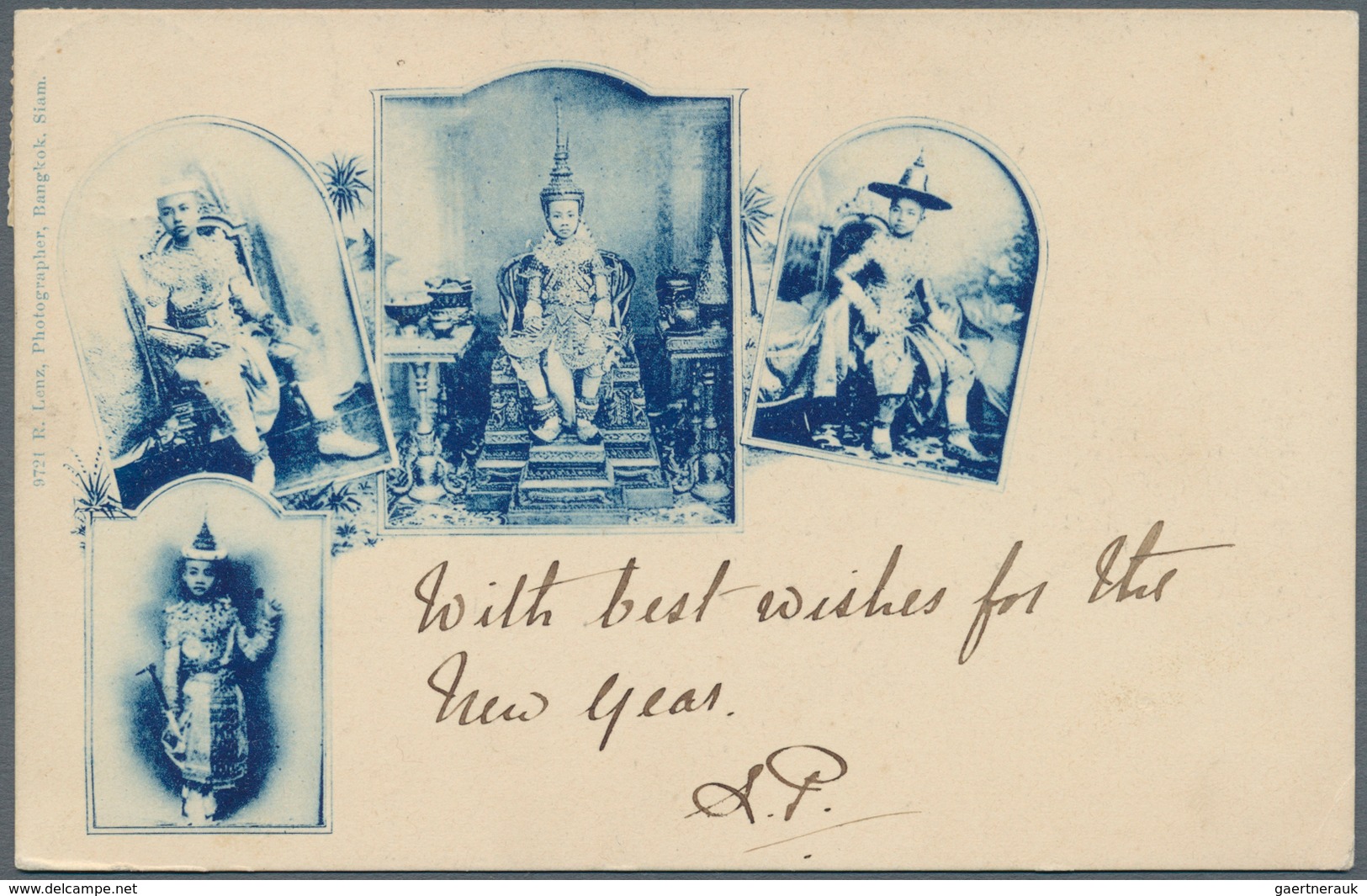 Thailand: 1900 (ca). Picture Post Card Of 'The Young Prince' Addressed To 'Legation De Siam, Paris' - Tailandia