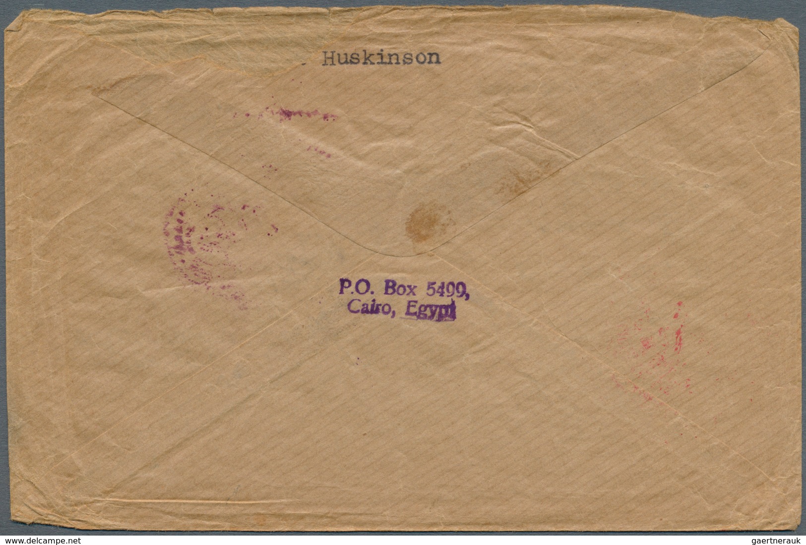 Thailand - Besonderheiten: 1944 (circa). Envelope (faults) Written From 'P.O. Box 5499, Cairo, Egypt - Thaïlande