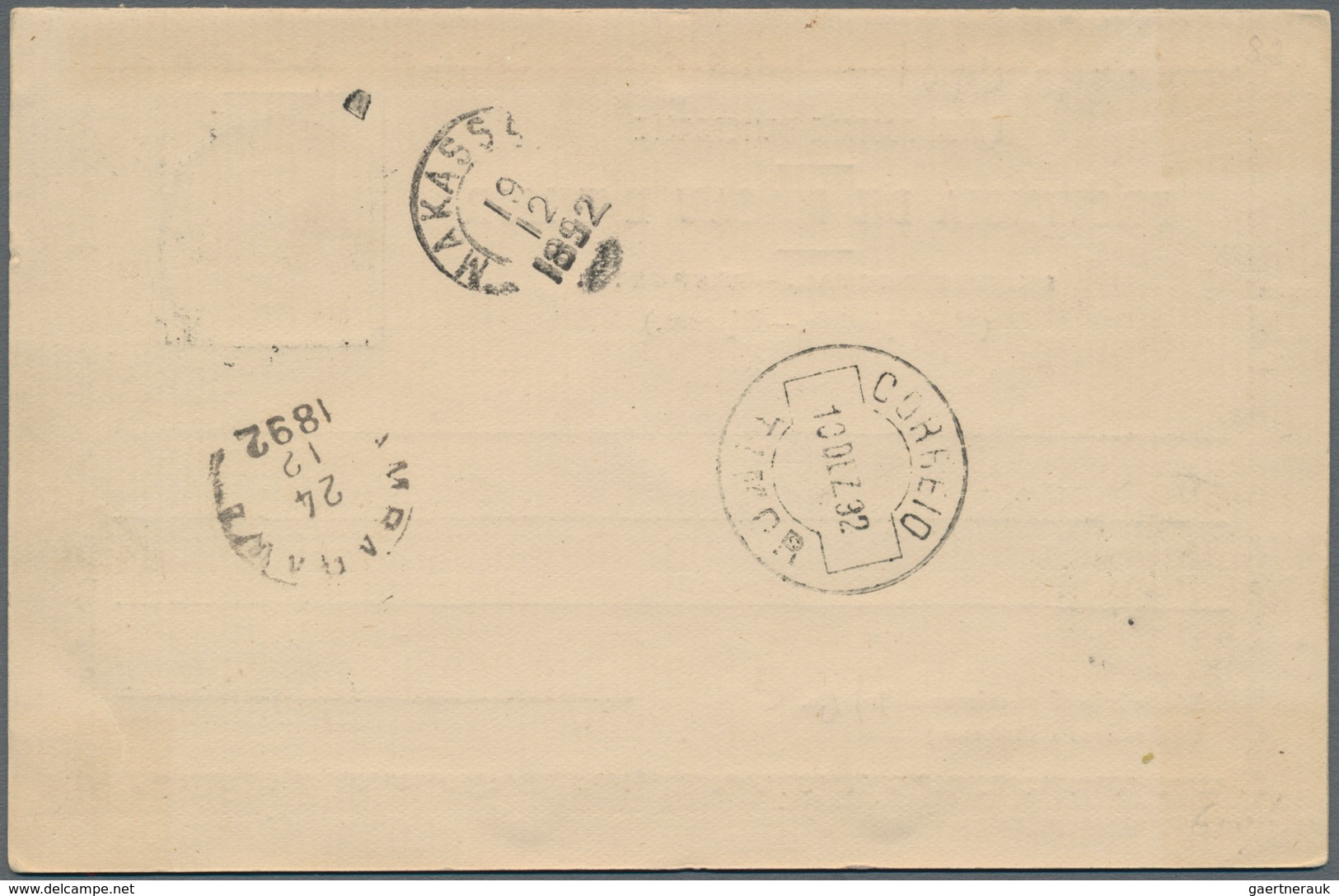 Timor: 1892. Timor Postal Stationery Double Reply Card Written From Dilly '10th Dec 92' Upgraded Wit - Oost-Timor