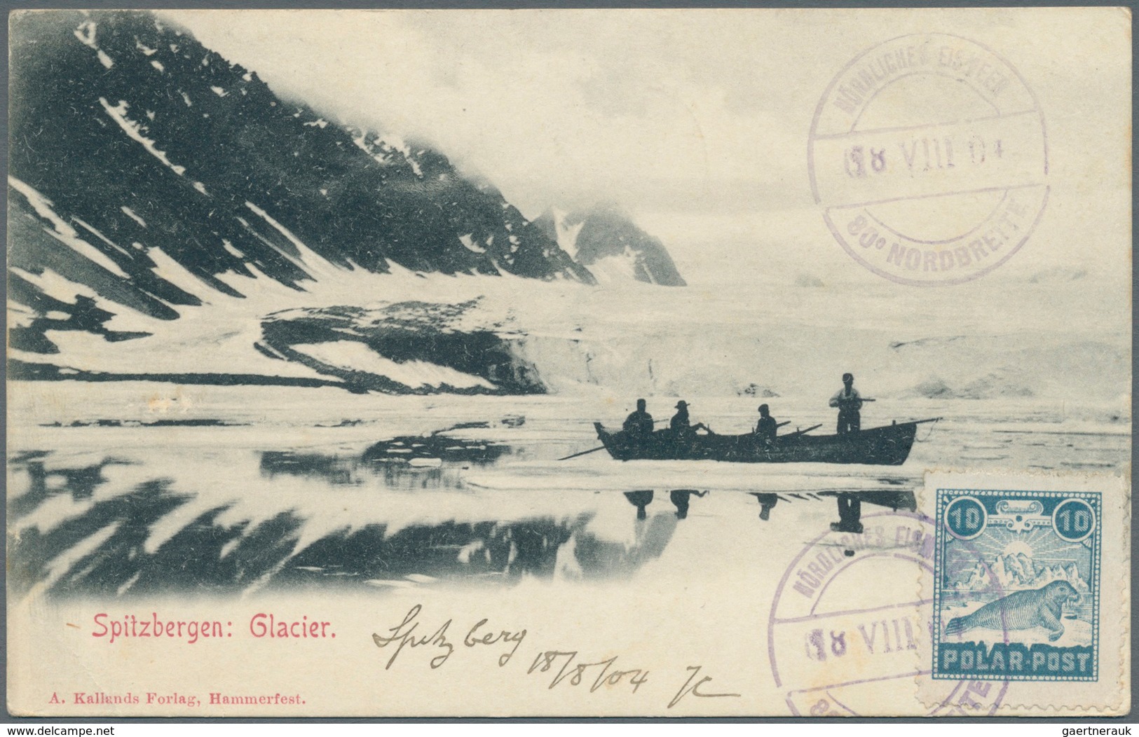 Thematik: Arktis / Arctic: 1904. Picture Post Card Of 'Spitzbergen Glacier' Addressed To France Bear - Sonstige & Ohne Zuordnung