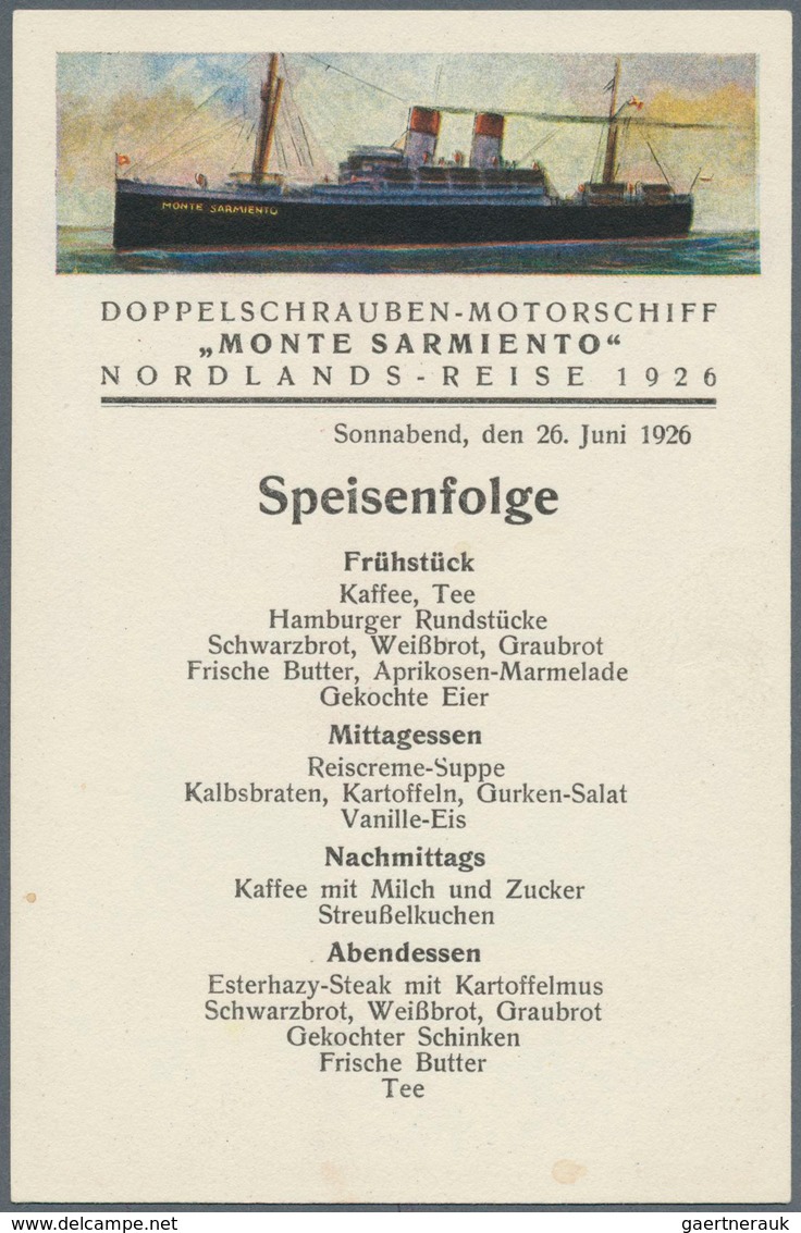 Thematik: Arktis / Arctic: 1926, June, Nordic Cruise Of Motor Ship "MONTE SARMIENTO", Eleven Unused - Sonstige & Ohne Zuordnung