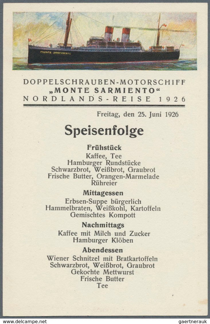 Thematik: Arktis / Arctic: 1926, June, Nordic Cruise Of Motor Ship "MONTE SARMIENTO", Eleven Unused - Sonstige & Ohne Zuordnung