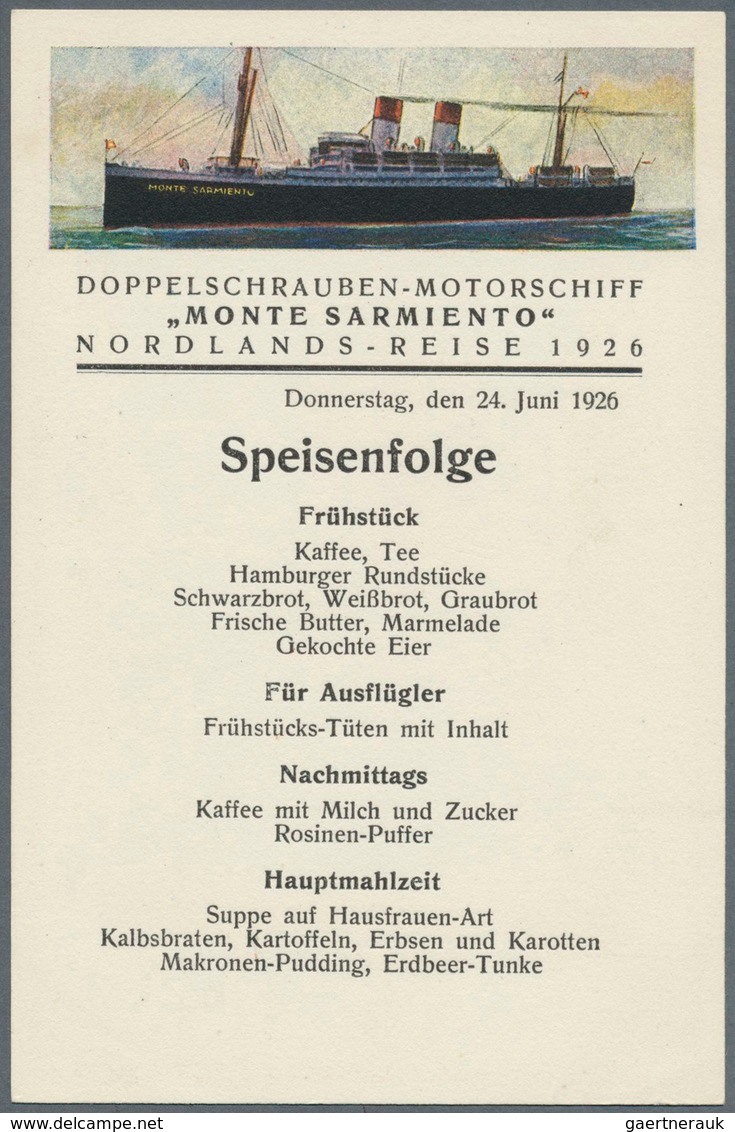 Thematik: Arktis / Arctic: 1926, June, Nordic Cruise Of Motor Ship "MONTE SARMIENTO", Eleven Unused - Sonstige & Ohne Zuordnung