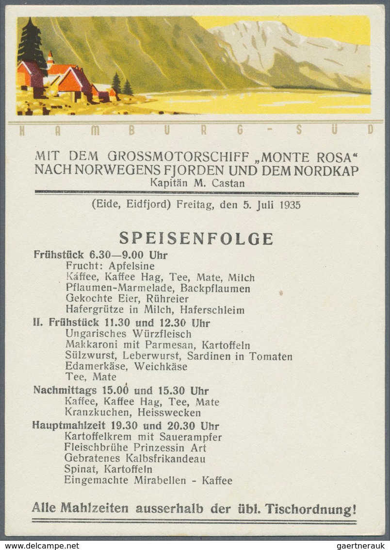 Thematik: Arktis / Arctic: 1935, July, Nordic Cruise Of Motor Ship "MONTE ROSA", Seven Unused Ppc Ea - Sonstige & Ohne Zuordnung