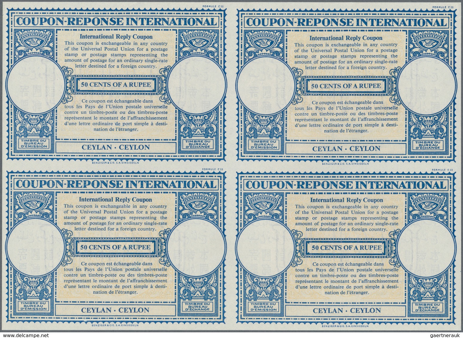 Thematik: I.A.S. / Intern. Reply Coupons: 1949/1953. Lot Of 2 Different Intl. Reply Coupons (London - Sin Clasificación