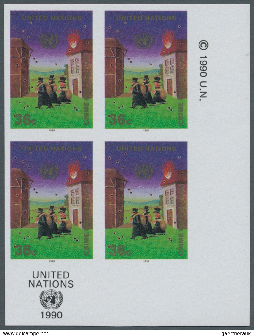 Thematik: Justiz / Justice: 1990, UN New York. Imperforate Corner Block Of 4 For The 36c Value Of Th - Polizia – Gendarmeria