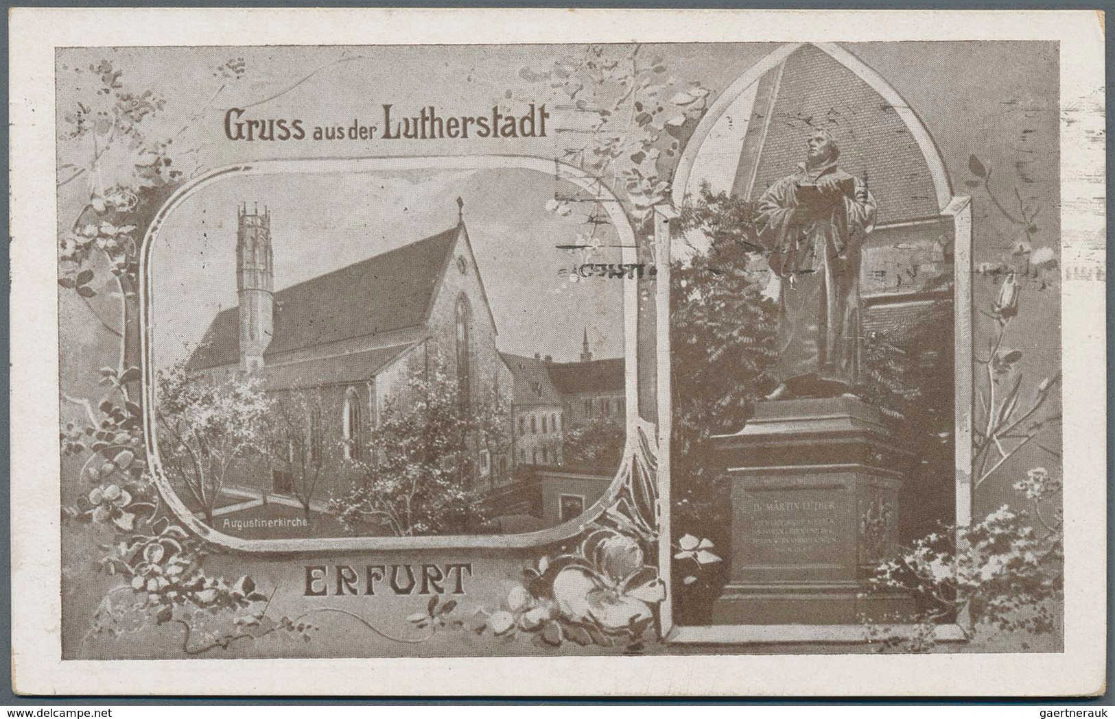 Thematik: Luther: 1921, Grüße Aus Der Lutherstadt Erfurt, 2 Privatpostkarten Mit Wertstempel 15 Pfg. - Teología