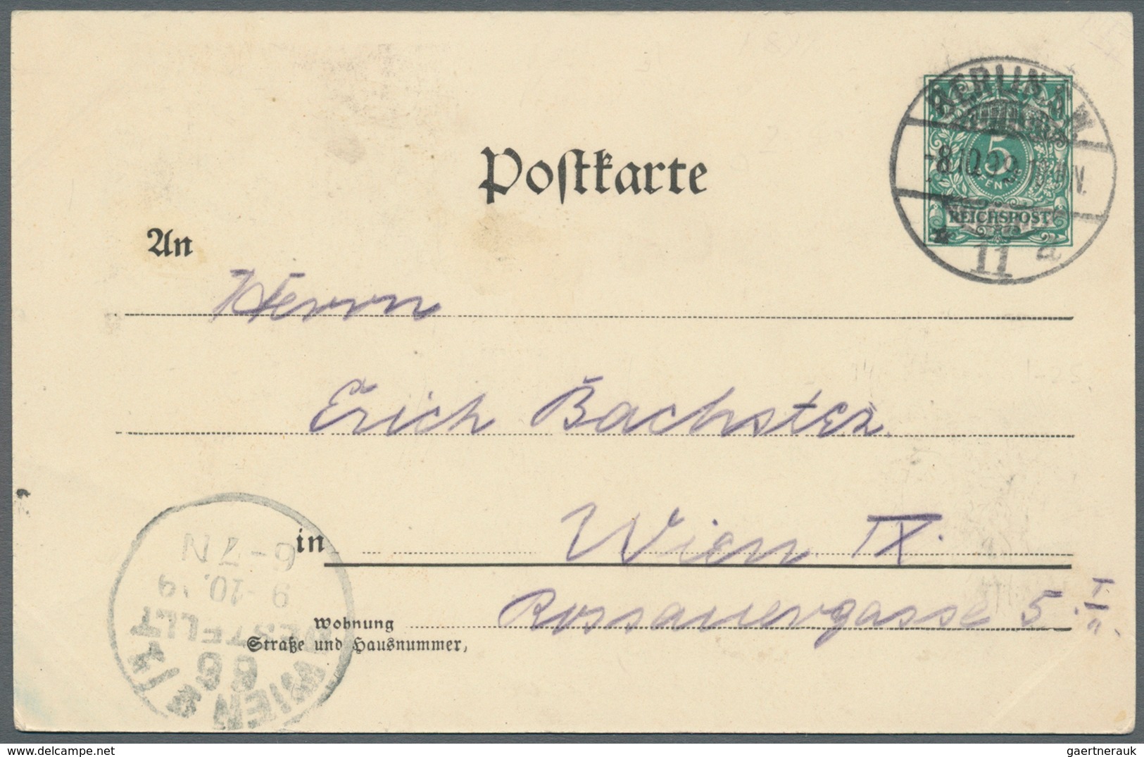 Thematik: Musik / Music: 1899, Dt. Reich. Privat-Postkarte 5 Pf Ziffer "Gruss Aus Der Philharmonie, - Muziek