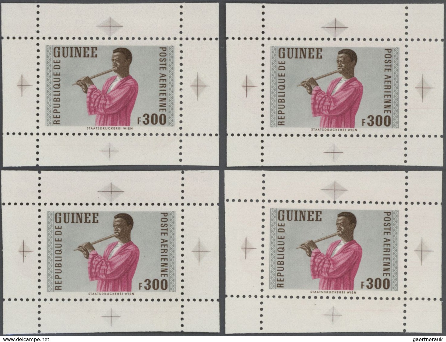 Thematik: Musik / Music: 1962, Guinea. Lot Containing 1 Artist's Drawing And 4 Margined, Perforated, - Muziek