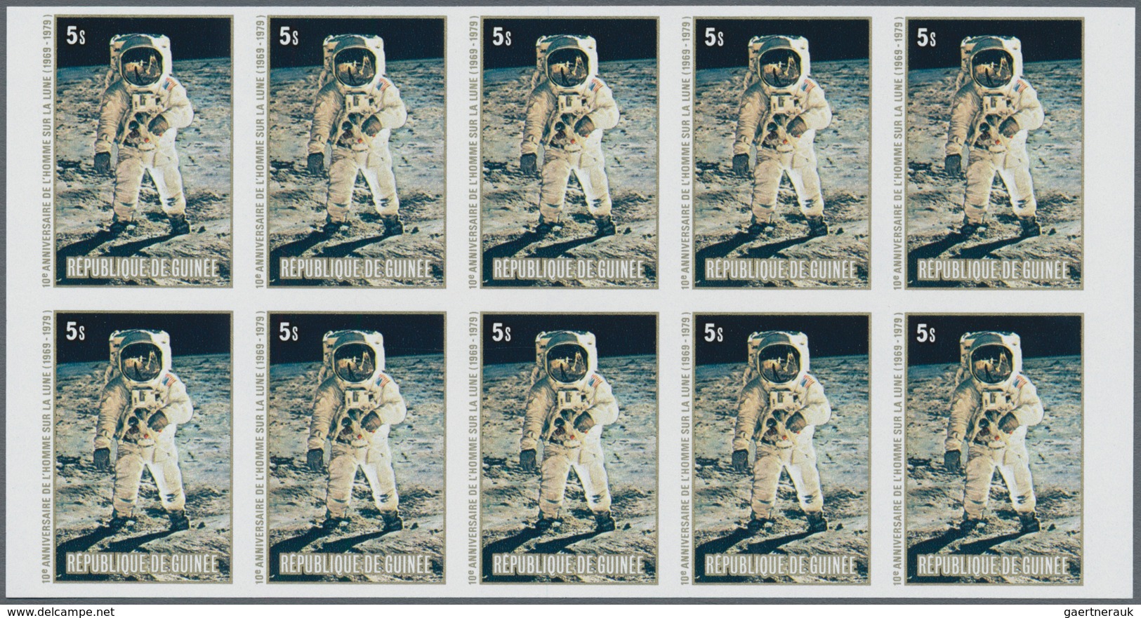 Thematik: Raumfahrt / Astronautics: 1980, GUINEA: 10 Years Of 1st Landing On Moon (astronauts And Di - Otros & Sin Clasificación