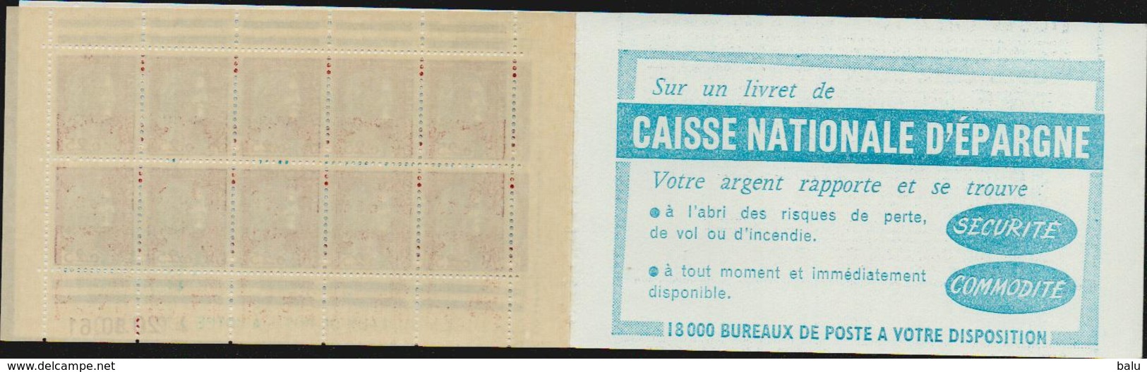 Frankreich MH Carnet Yvert No. 1263-C3 S. 16-61 ** TTB, Cérès 370, Dallay 341, CD 20.10.61 Avec Barres, 4 Scans - Other & Unclassified