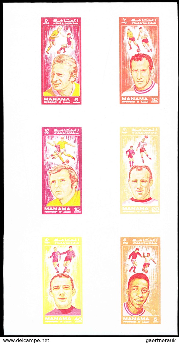 Thematik: Sport-Fußball / sport-soccer, football: 1972, Manama: FAMOUS FOOTBALLER - 9 items; collect