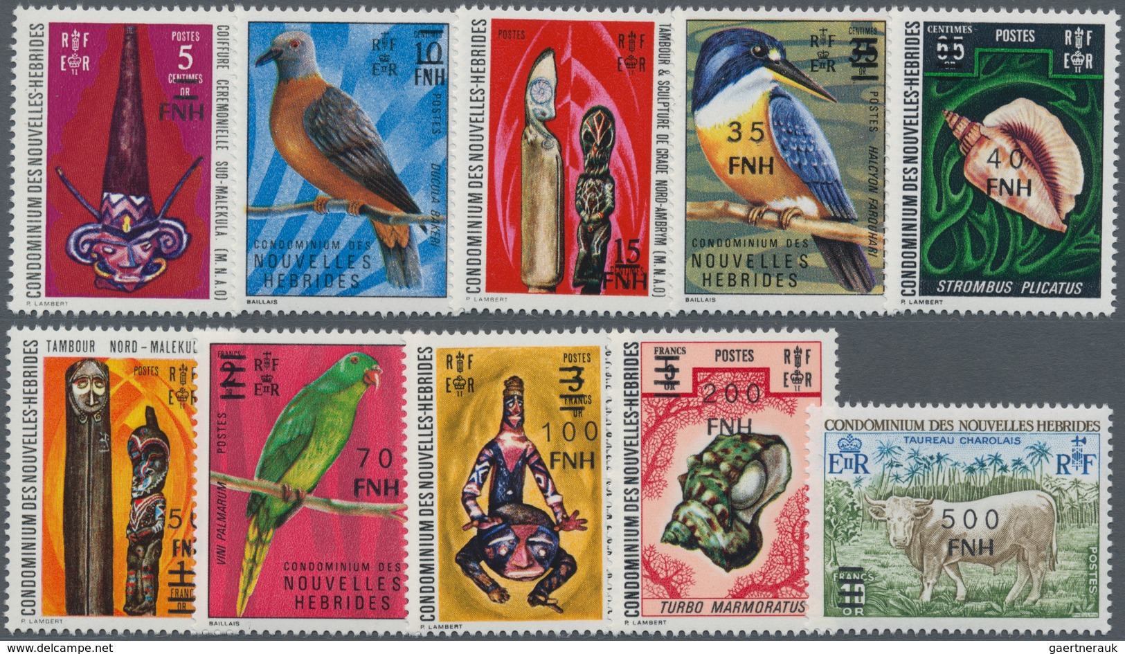 Thematik: Tiere, Fauna / Animals, Fauna: 1977, NEW HEBRIDES: French Value Definitive Issue Part Set - Autres & Non Classés