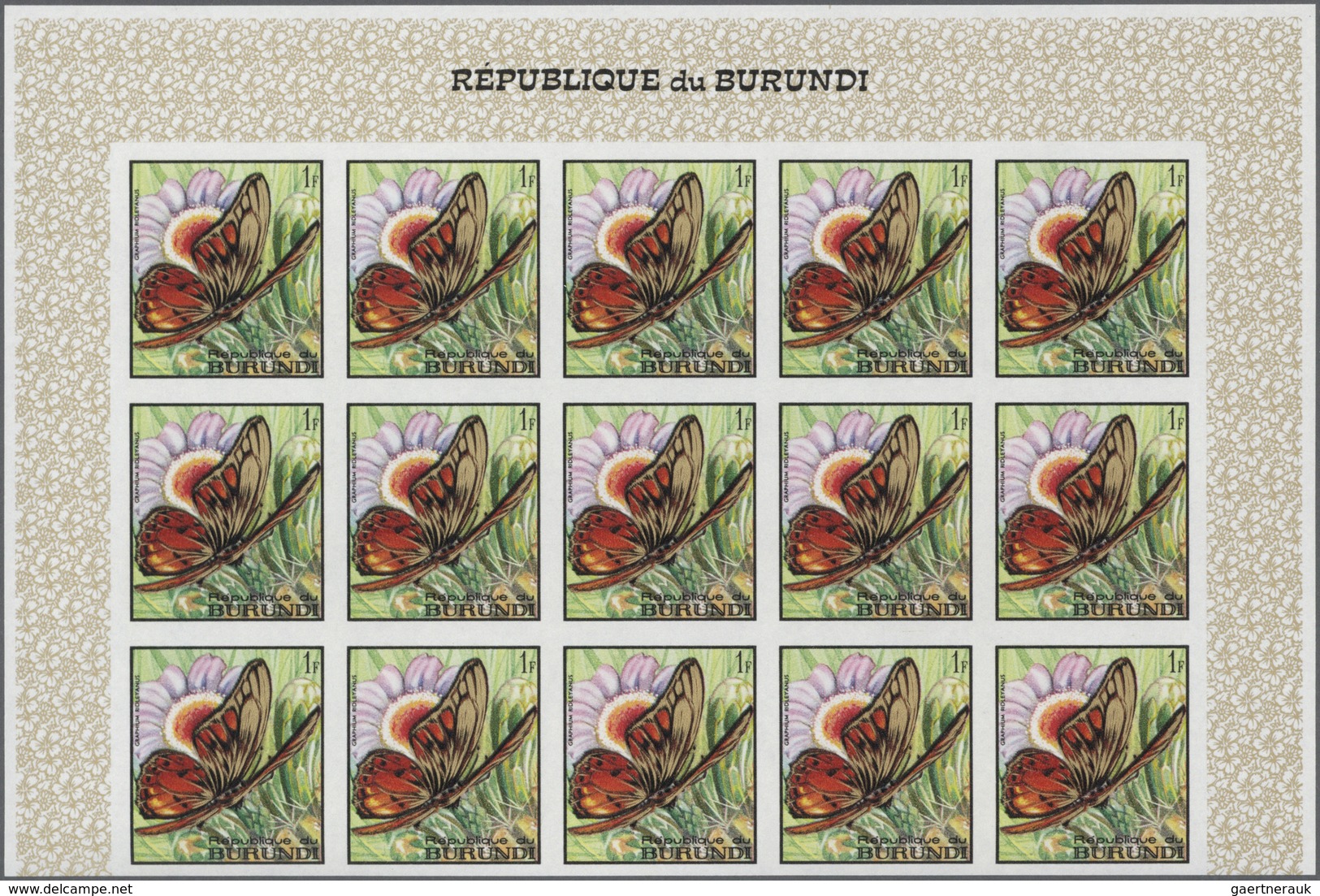 Thematik: Tiere-Schmetterlinge / Animals-butterflies: 1968, BURUNDI: Butterflies Complete Set Of 16 - Mariposas